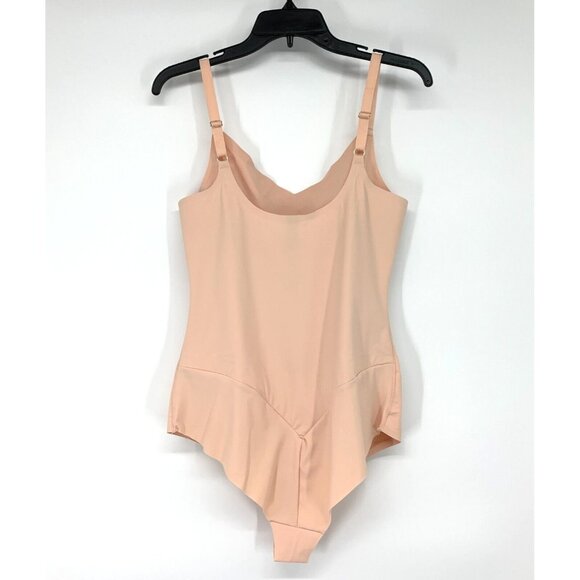Pinsy Shapewear Bodysuit Spaghetti VNeck Cheeky Pink Hourglass NWT - Picture 10 of 15